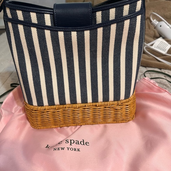Kate Spade Blue and Cream Striped Tote - Picture 3 of 3